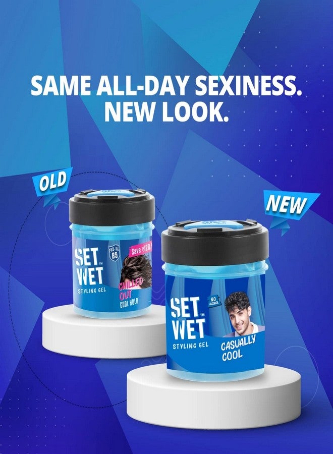 Set Wet Styling Hair Gel for Men - Casually Cool, 250ml | Medium Hold, High Shine | For Medium to Long Hair |No Alcohol, No Sulphate - Image 2